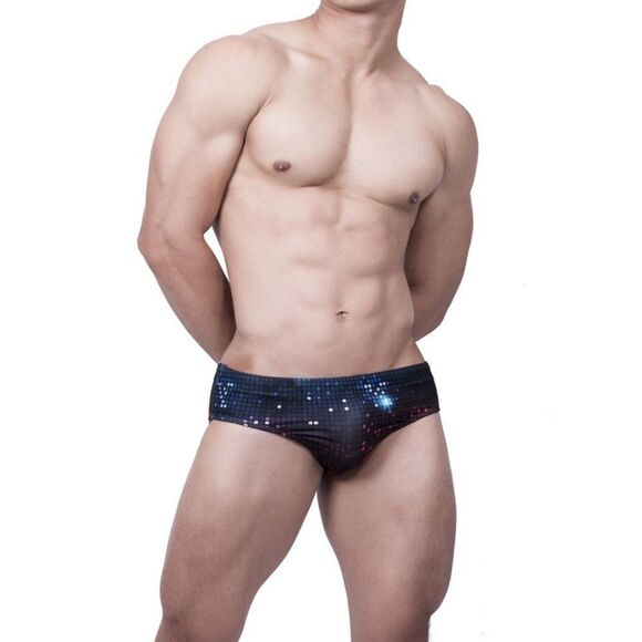 Men's Padded Disco Swim Briefs Pouch Push Up Cup Enhancing M - Picture 4 of 11